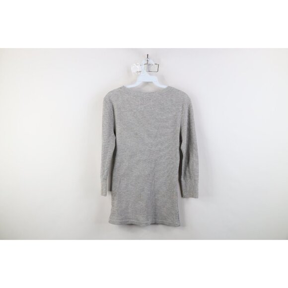 Vtg Y2K Aeropostale Womens L Babydoll Thermal Knit 3/4 Sleeve T-Shirt Metallic - Picture 12 of 14